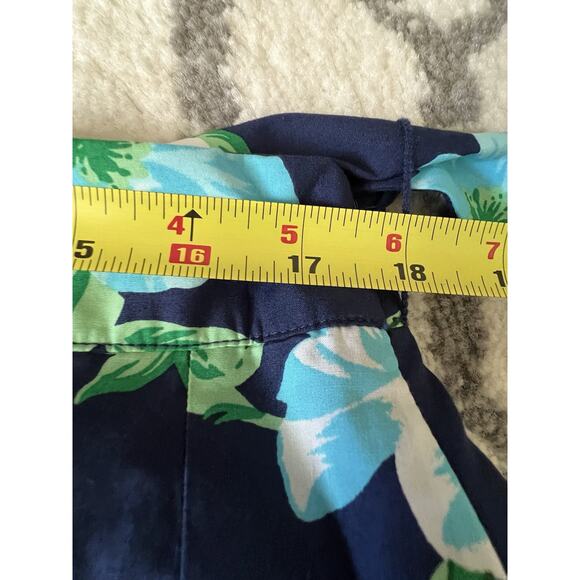 TALBOTS Stunning Floral Poplin 2 Piece Bateau Blouse Midi Skirt Set Large/14 - Picture 14 of 16